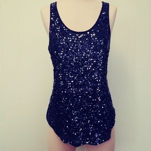 GAP Sequined Navy Tank Top